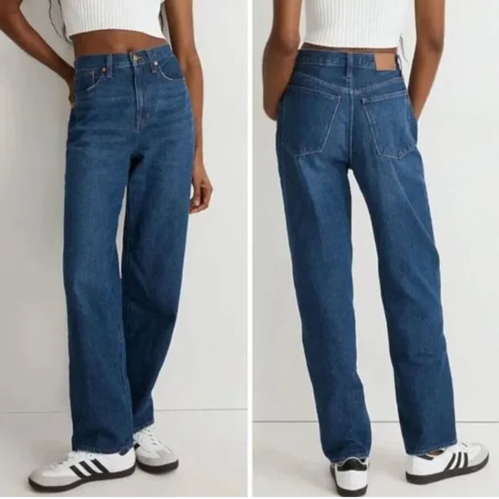 💥NWOT💥Madewell Baggy Straight Jeans in Dark Worn Indigo